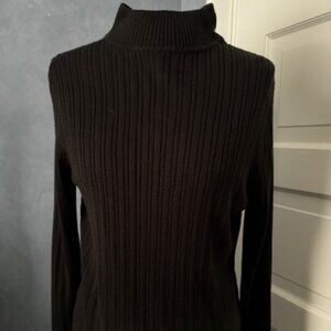 Croft & Barrow Mock Ribbed Turtleneck Color Black Size L